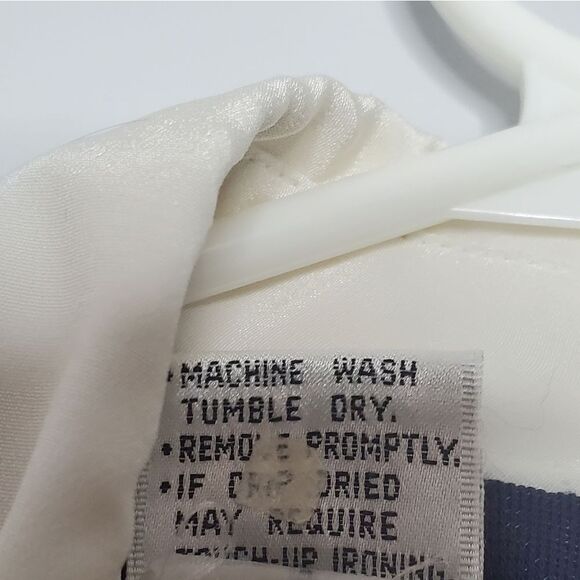 Liz Robert's 14 Vintage Long Sleeve Dress Blue Navy Polka Dot Print - Picture 12 of 15